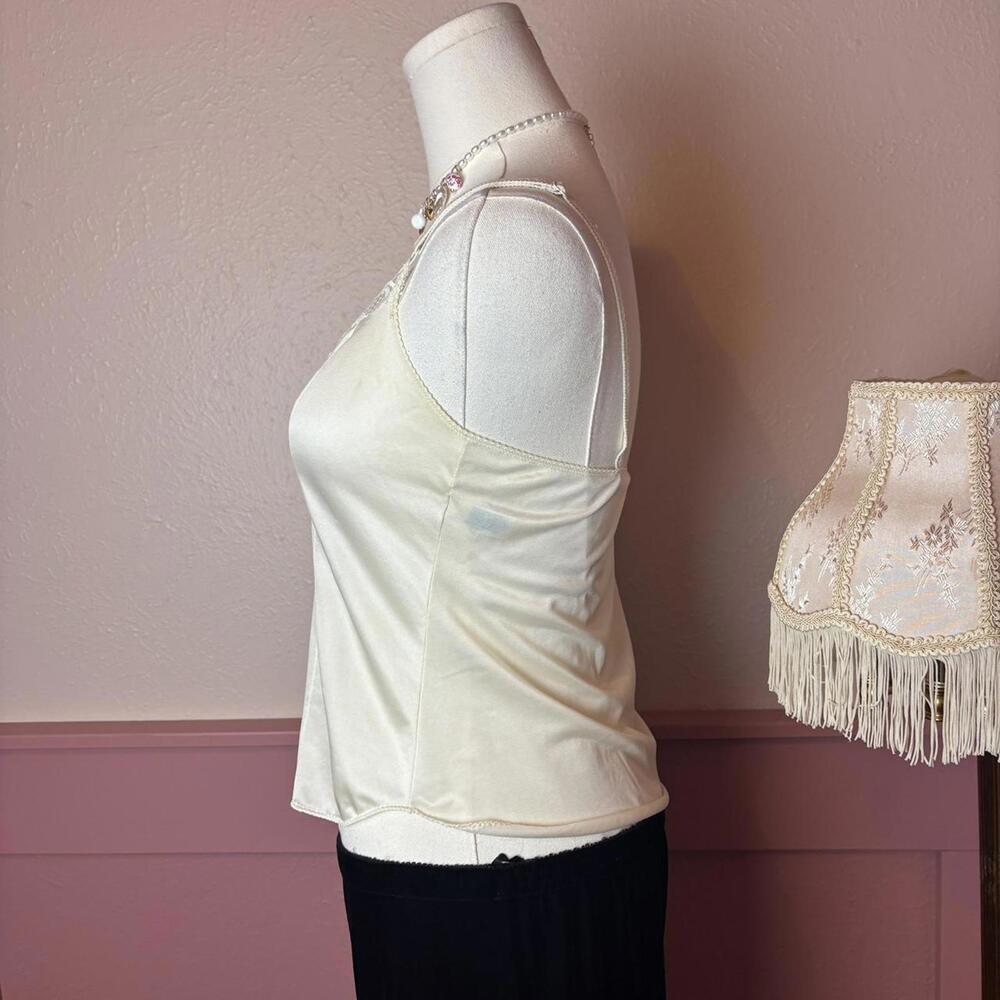 fairy coquette dreamy vtg babydoll lace cami top ILGWU sz 34 antron nylon - Picture 3 of 8